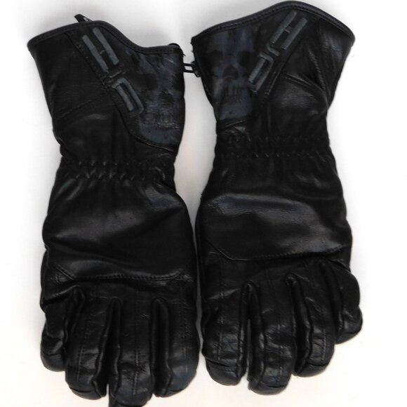 Harley Davidson Black Leather Riding Gloves Zipper Women’s Size Small - Picture 1 of 7